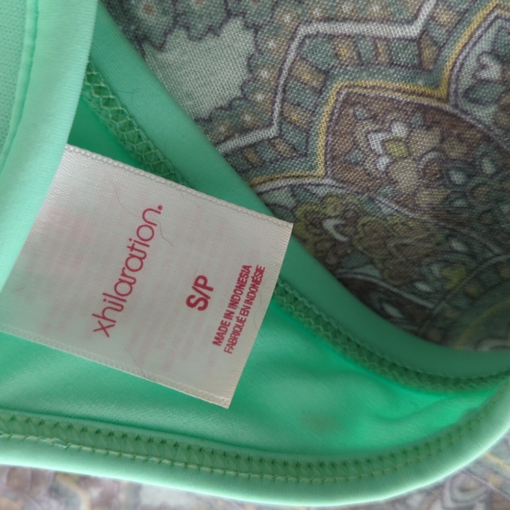 Xhilaration Teal w/ Chevron Enamel Detail Padded Bikini Top - Picture 4 of 5
